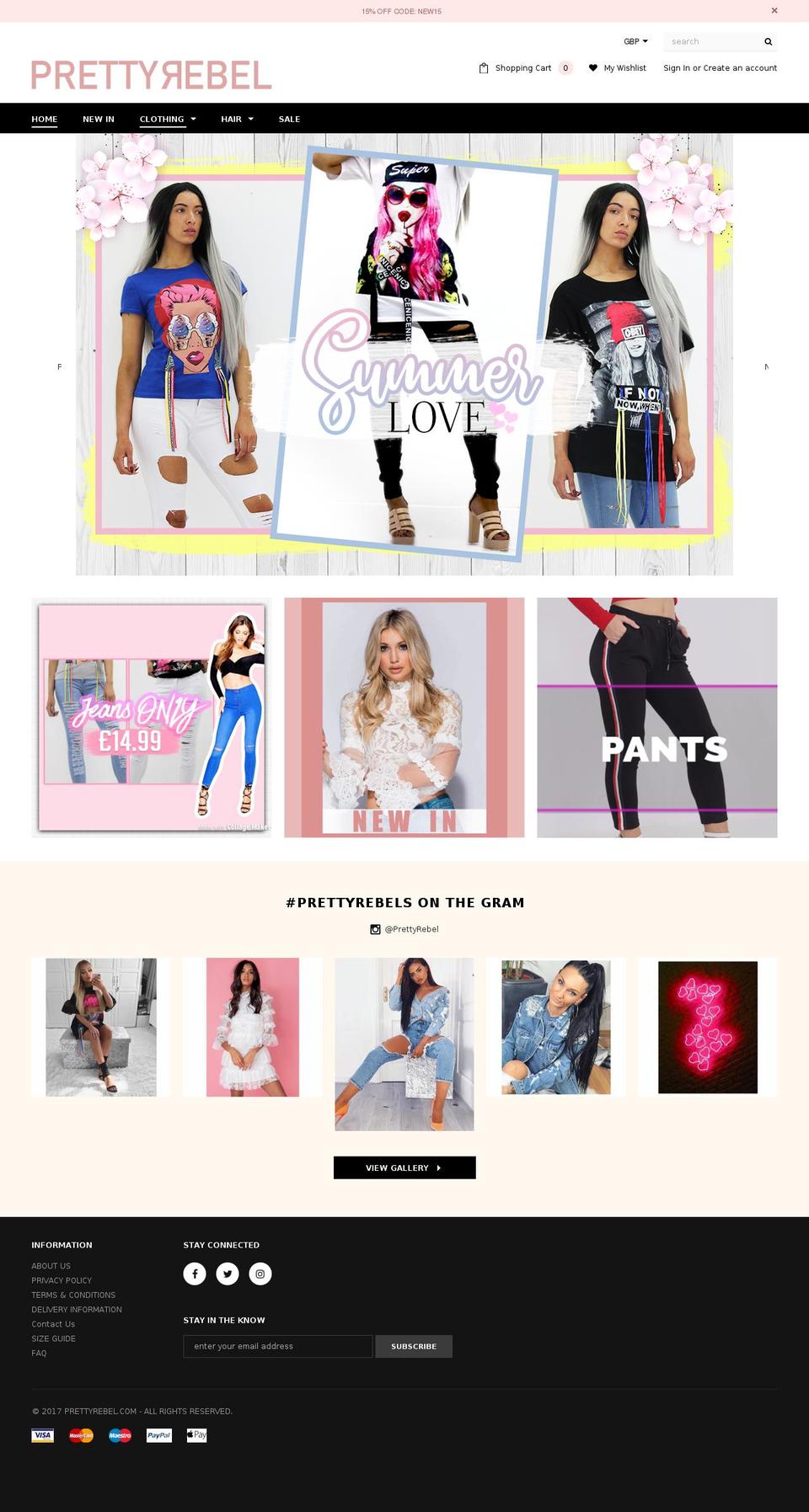 prettyrebel.com — Shopify storefront screenshot
