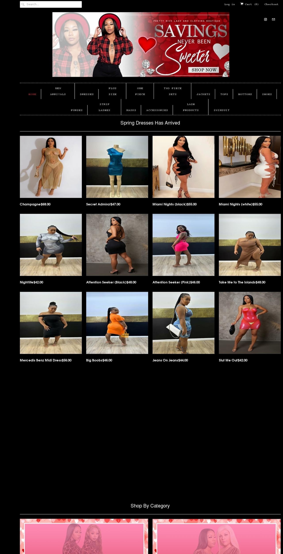 prettyrichfashion.com shopify website screenshot