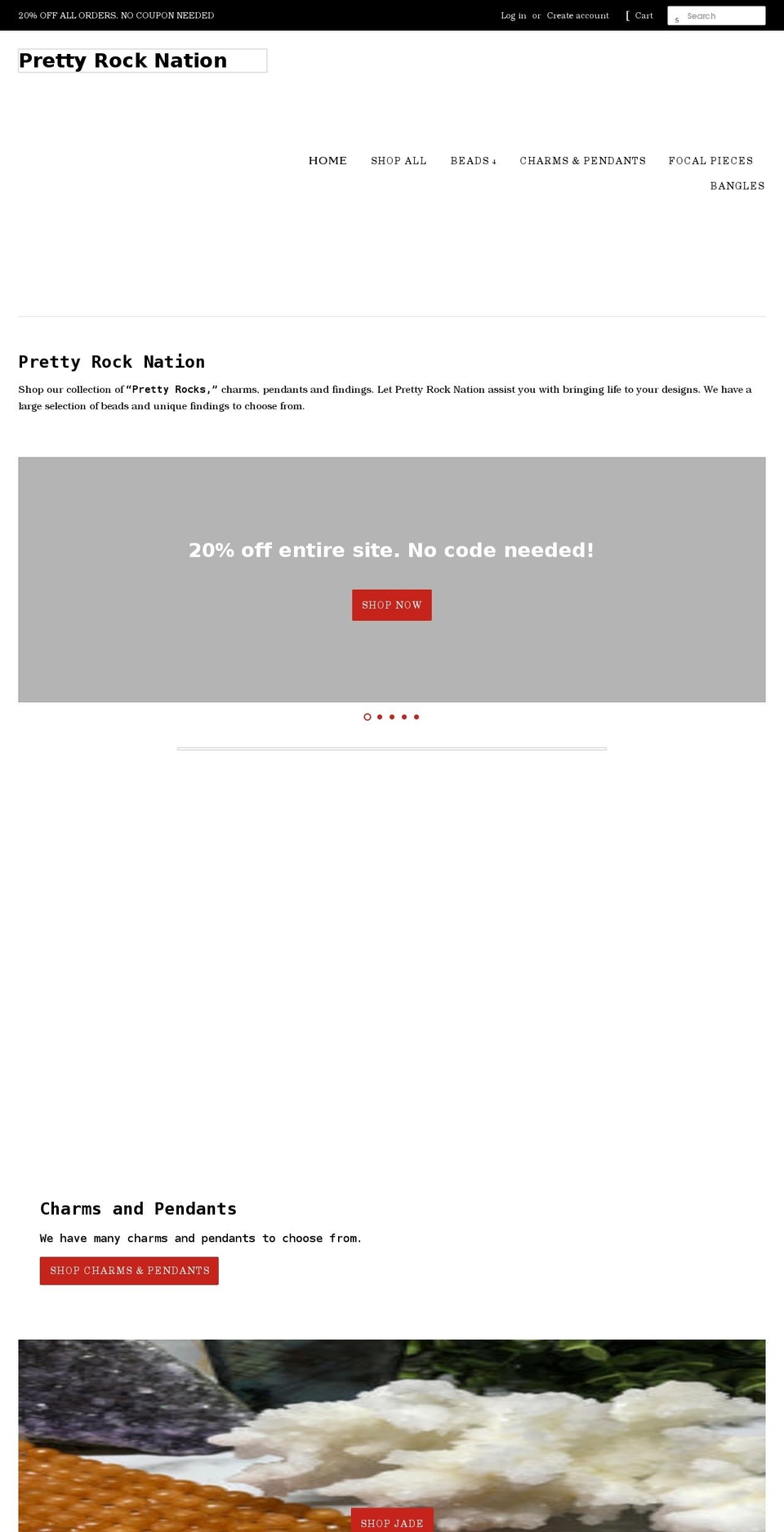 prettyrocknation.com shopify website screenshot