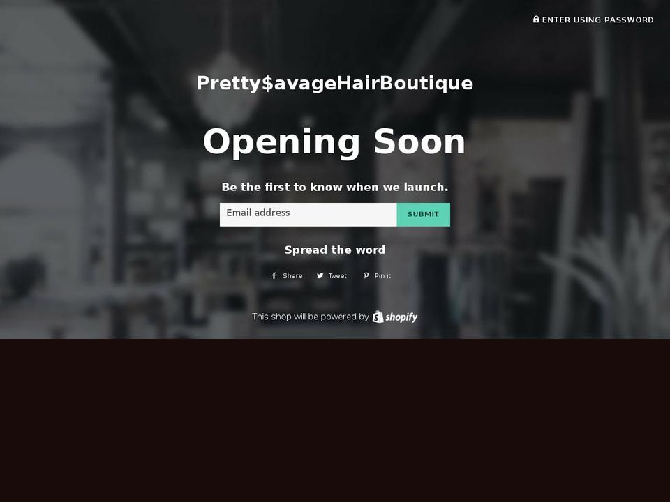 prettysavagehairboutique.com — Shopify storefront screenshot