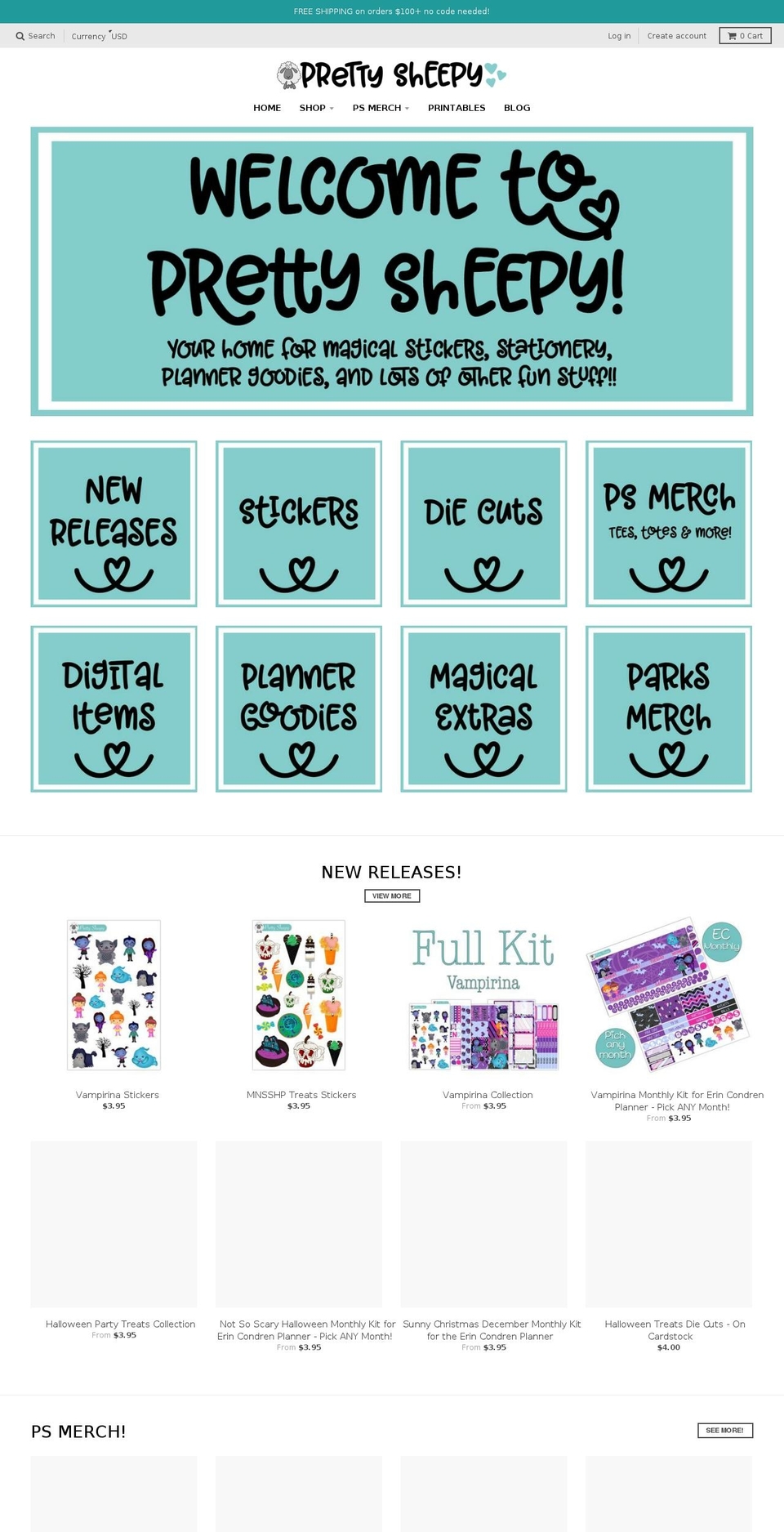 prettysheepy.com — Shopify storefront screenshot