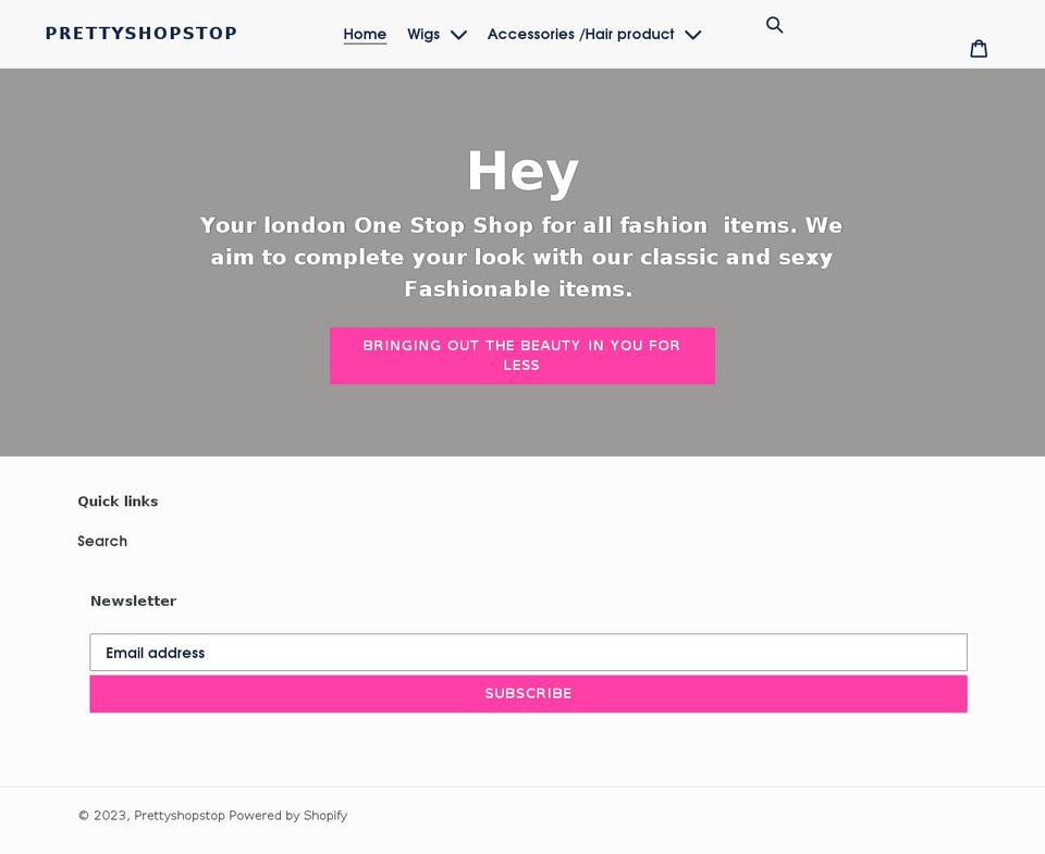 prettyshopstop.com shopify website screenshot