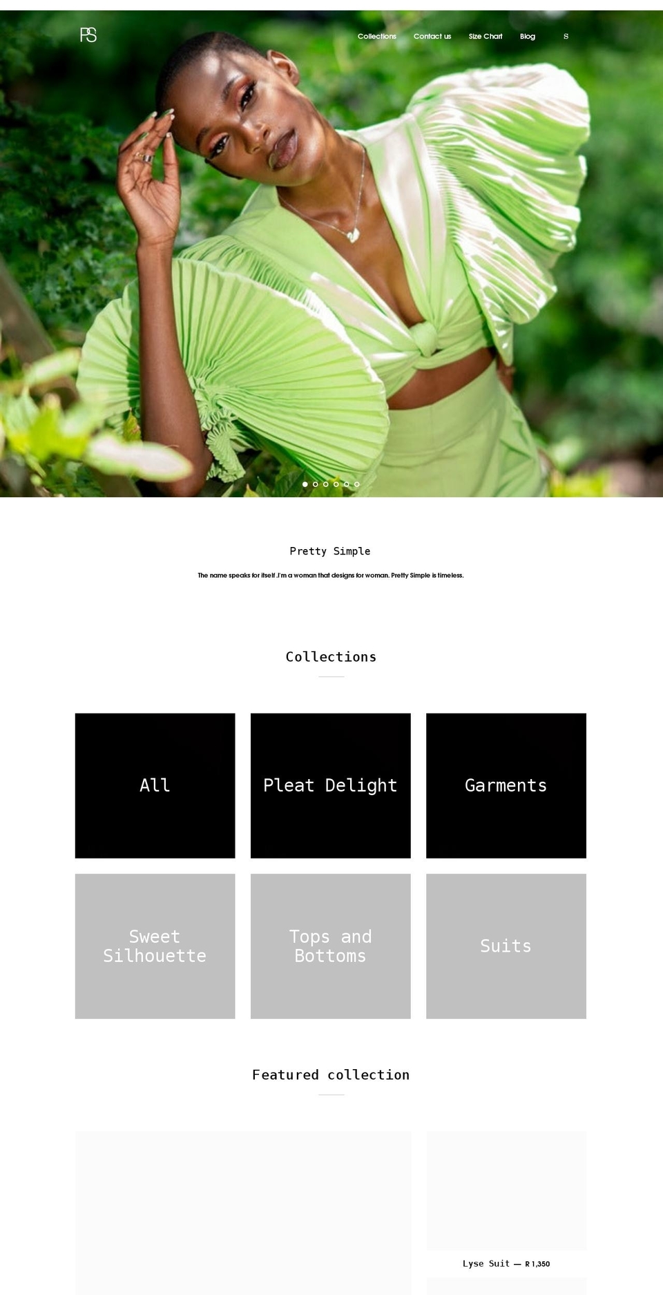 prettysimple-int.com shopify website screenshot