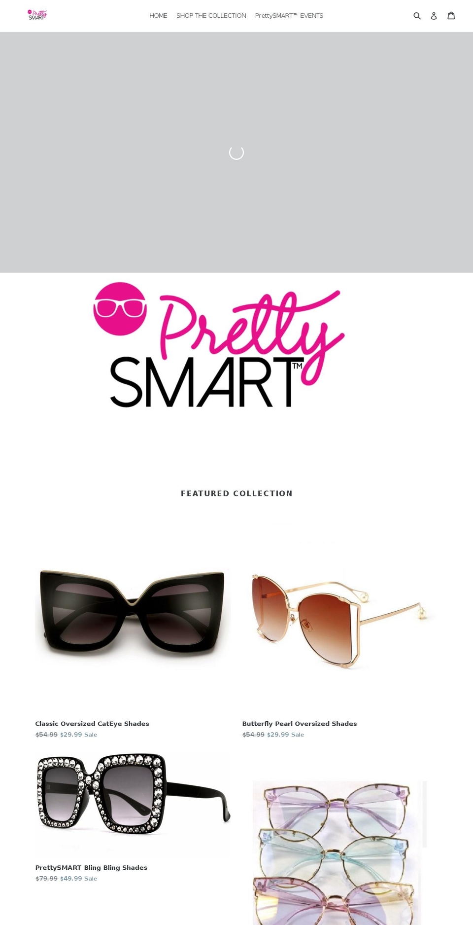 prettysmartshades.com — Shopify storefront screenshot