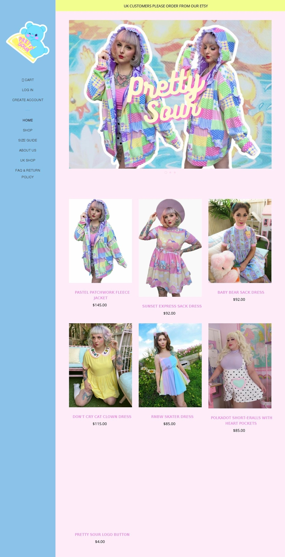prettysour.com — Shopify storefront screenshot