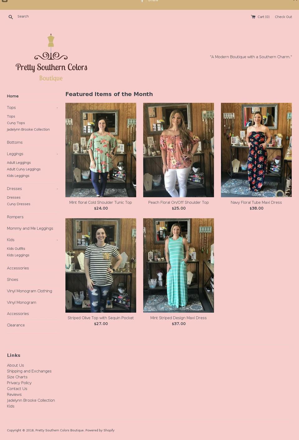 prettysoutherncolors.com shopify website screenshot