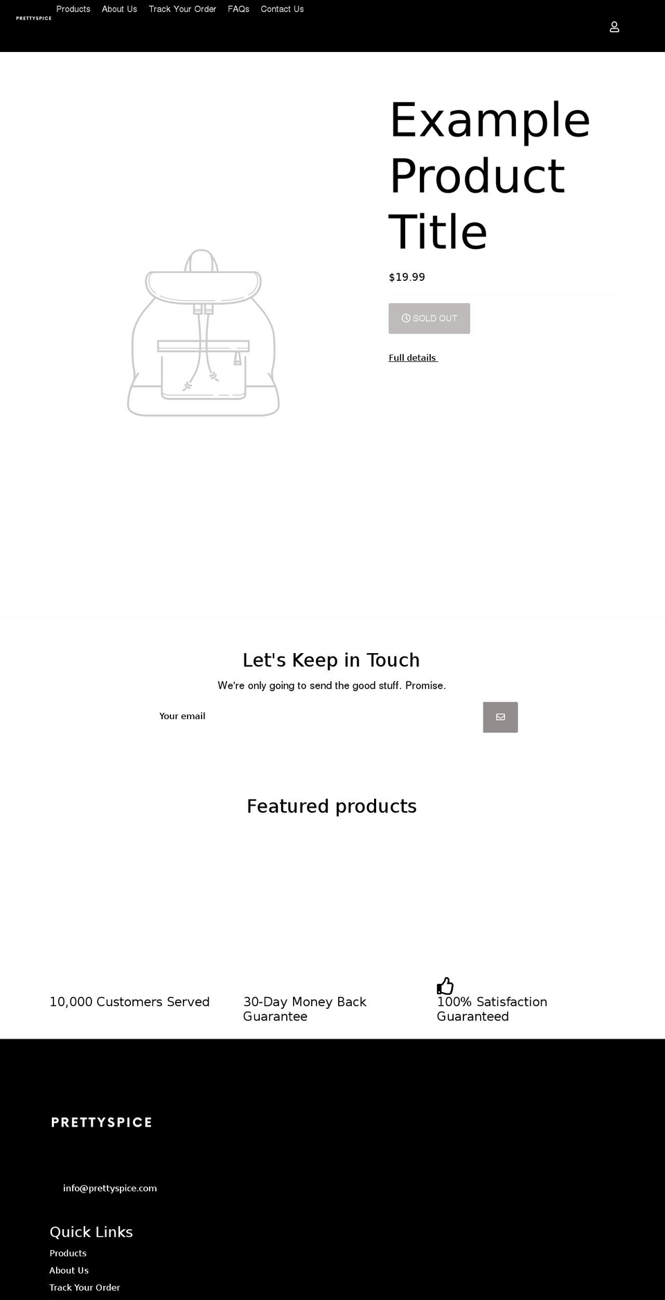 prettyspice.com shopify website screenshot