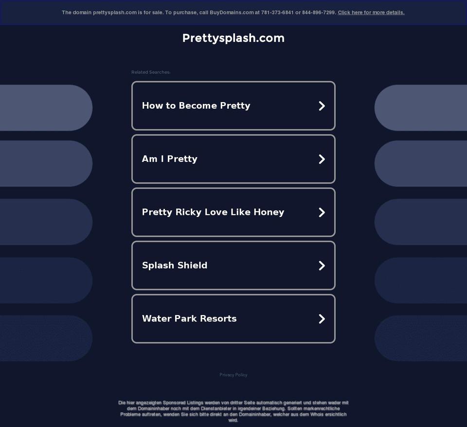 prettysplash.com — Shopify storefront screenshot