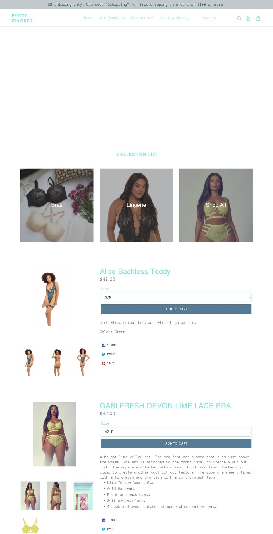prettystacked.com shopify website screenshot