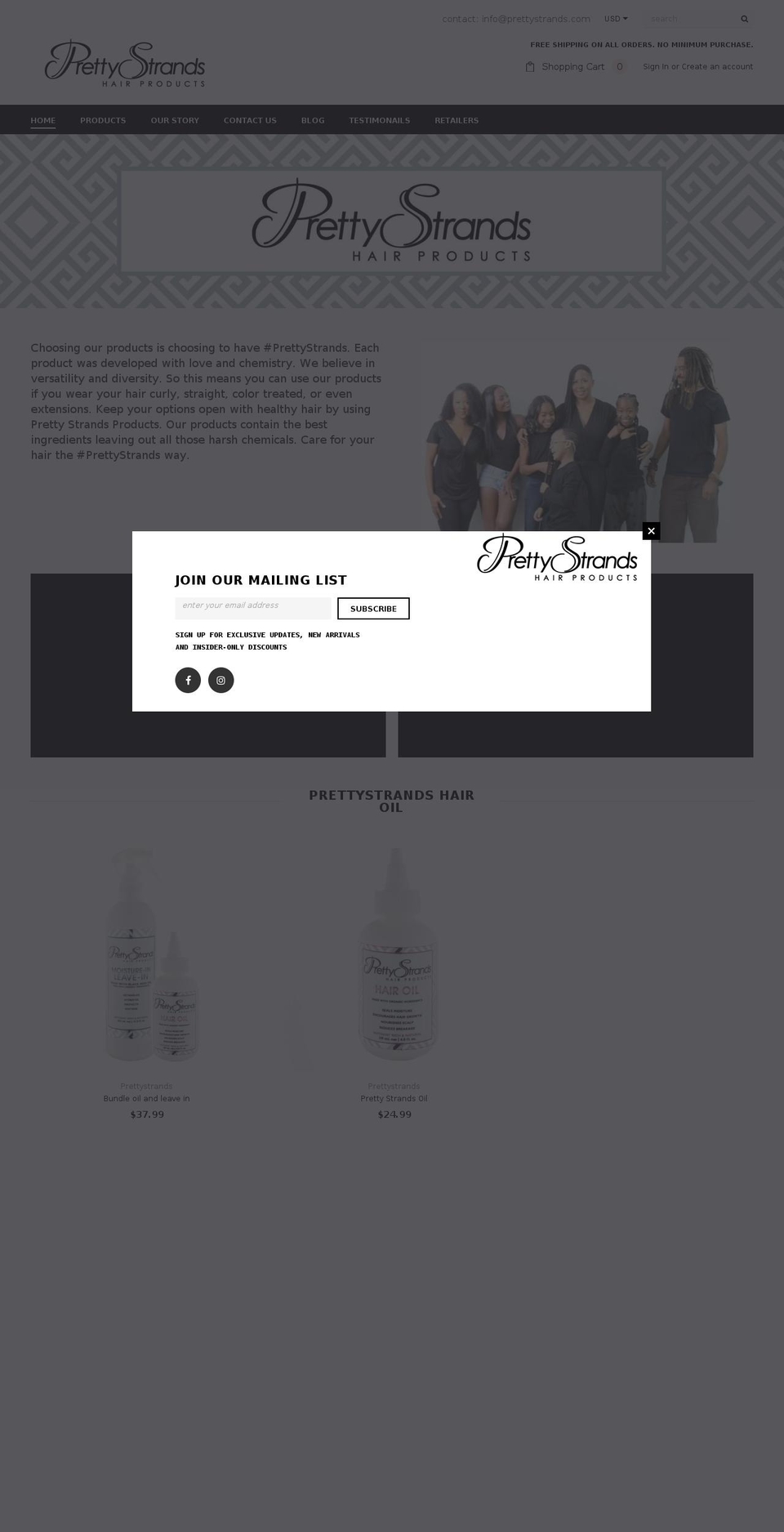 download Shopify theme site example prettystrands.com