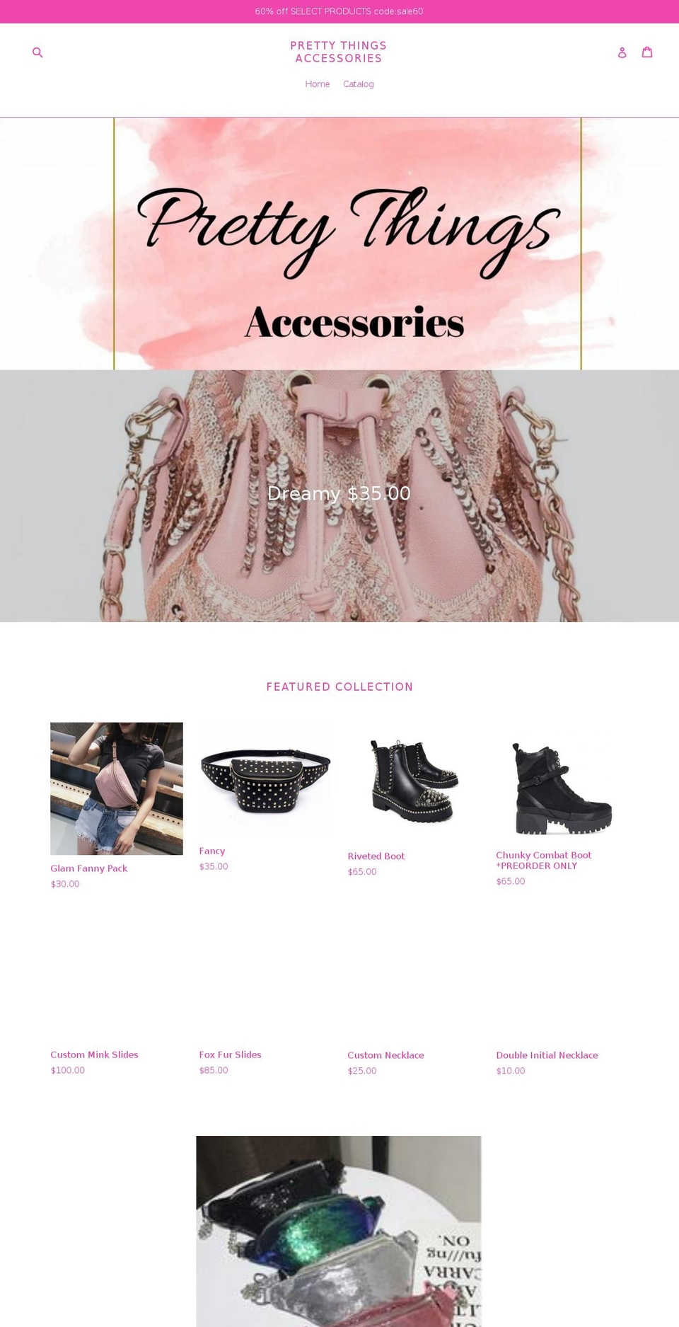 prettythingsaccessories.com shopify website screenshot