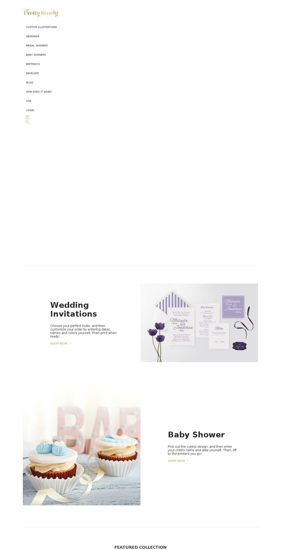 prettytimely.com shopify website screenshot