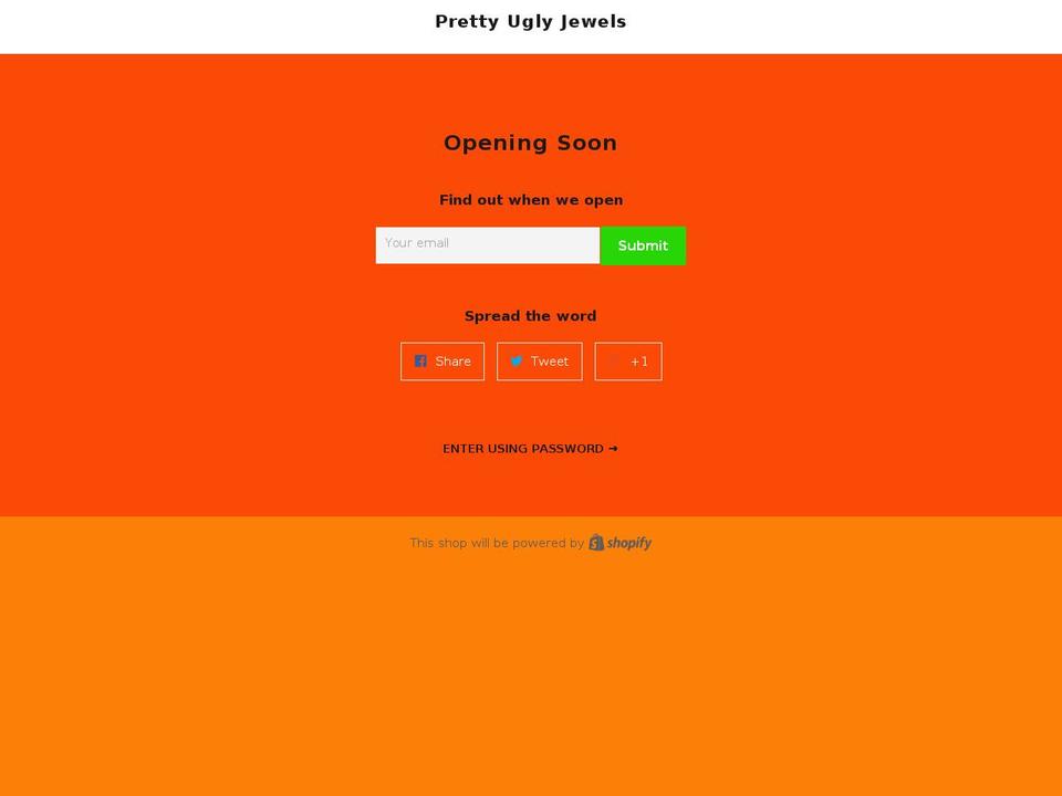 prettyuglyjewels.com shopify website screenshot