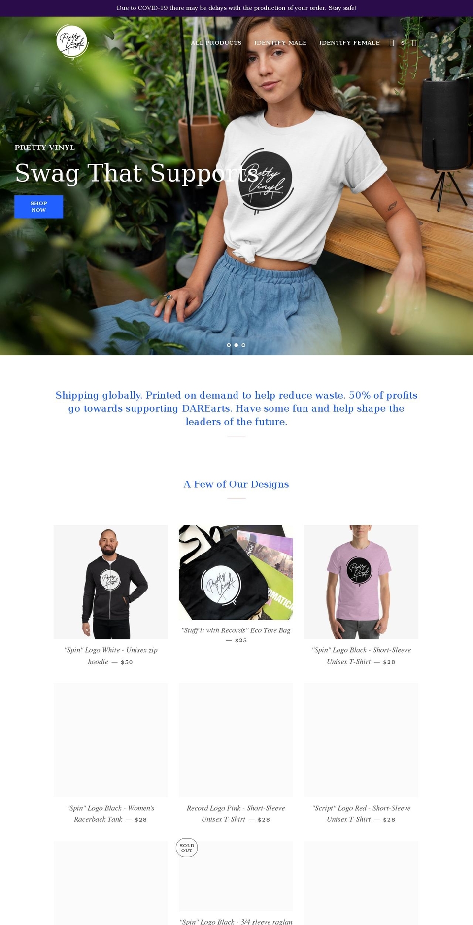 prettyvinyl.com shopify website screenshot