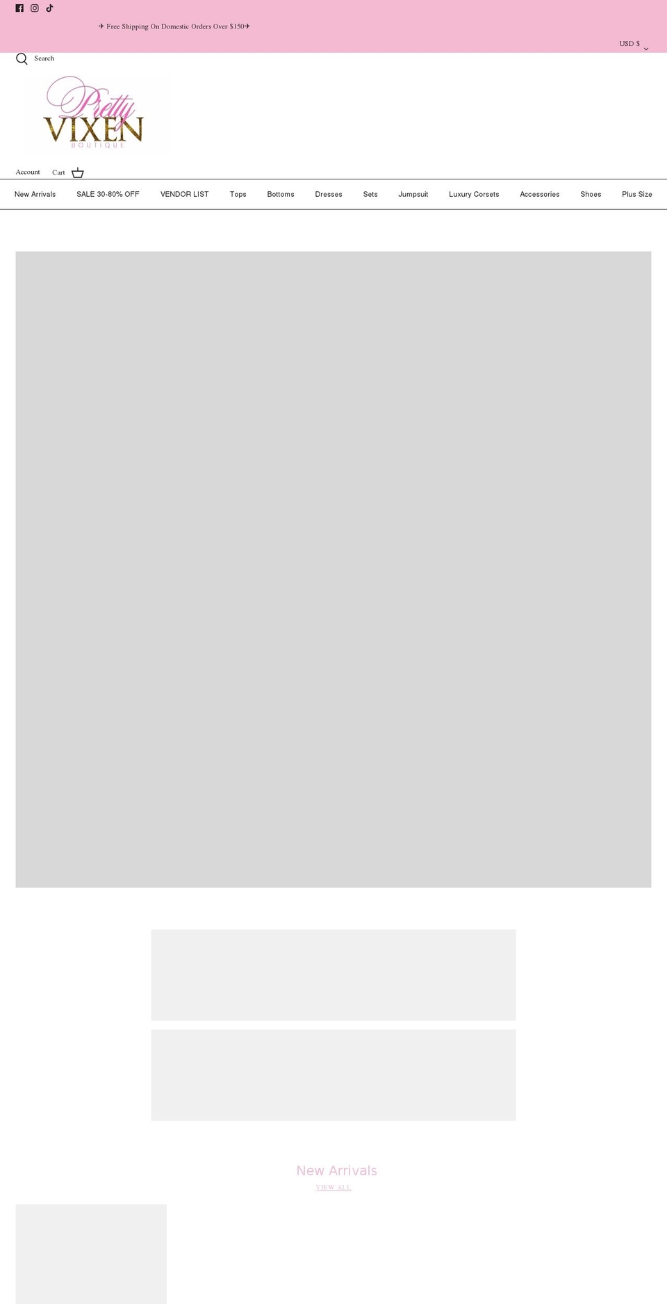 prettyvixenbtq.com shopify website screenshot