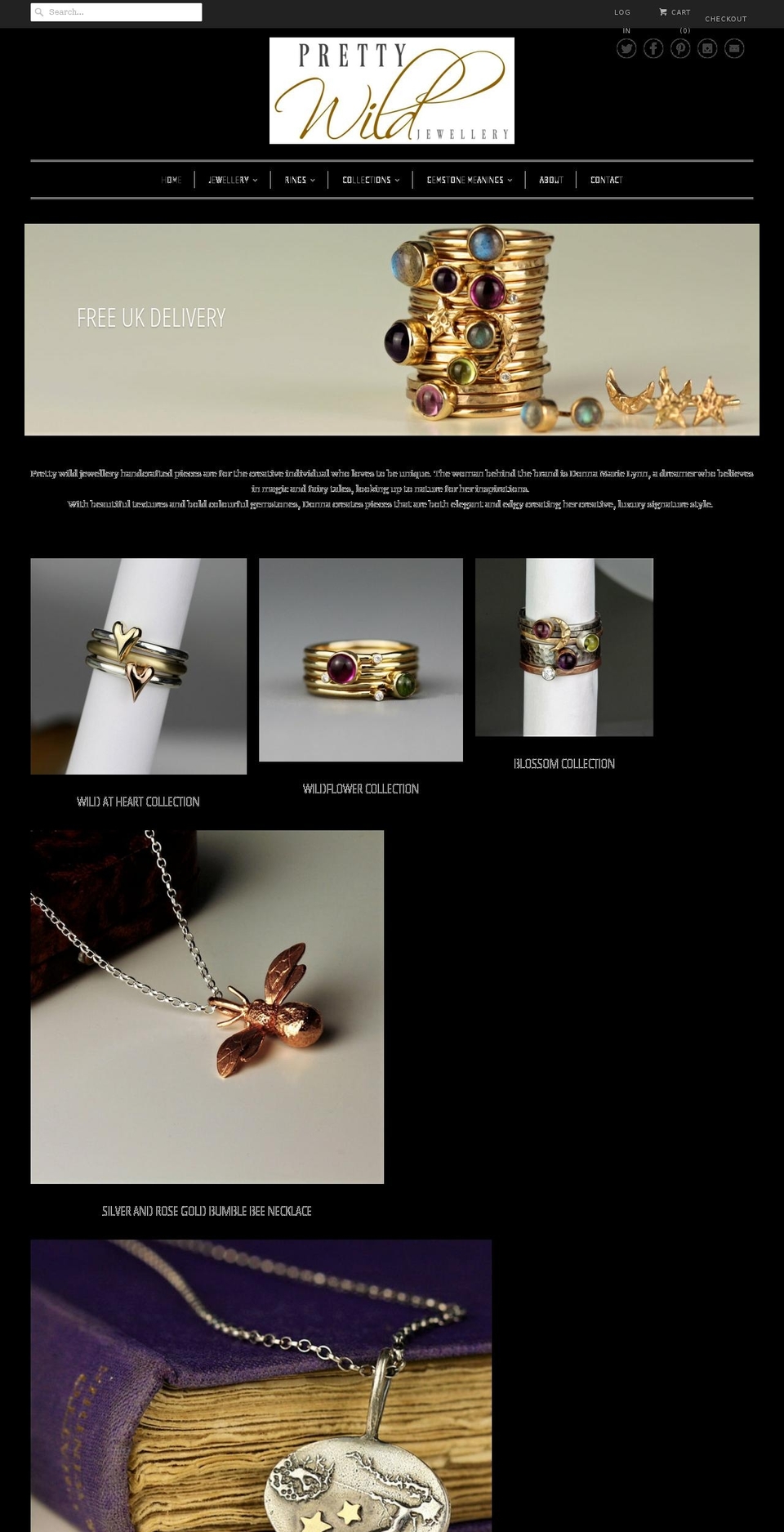 prettywildjewellery.co.uk shopify website screenshot