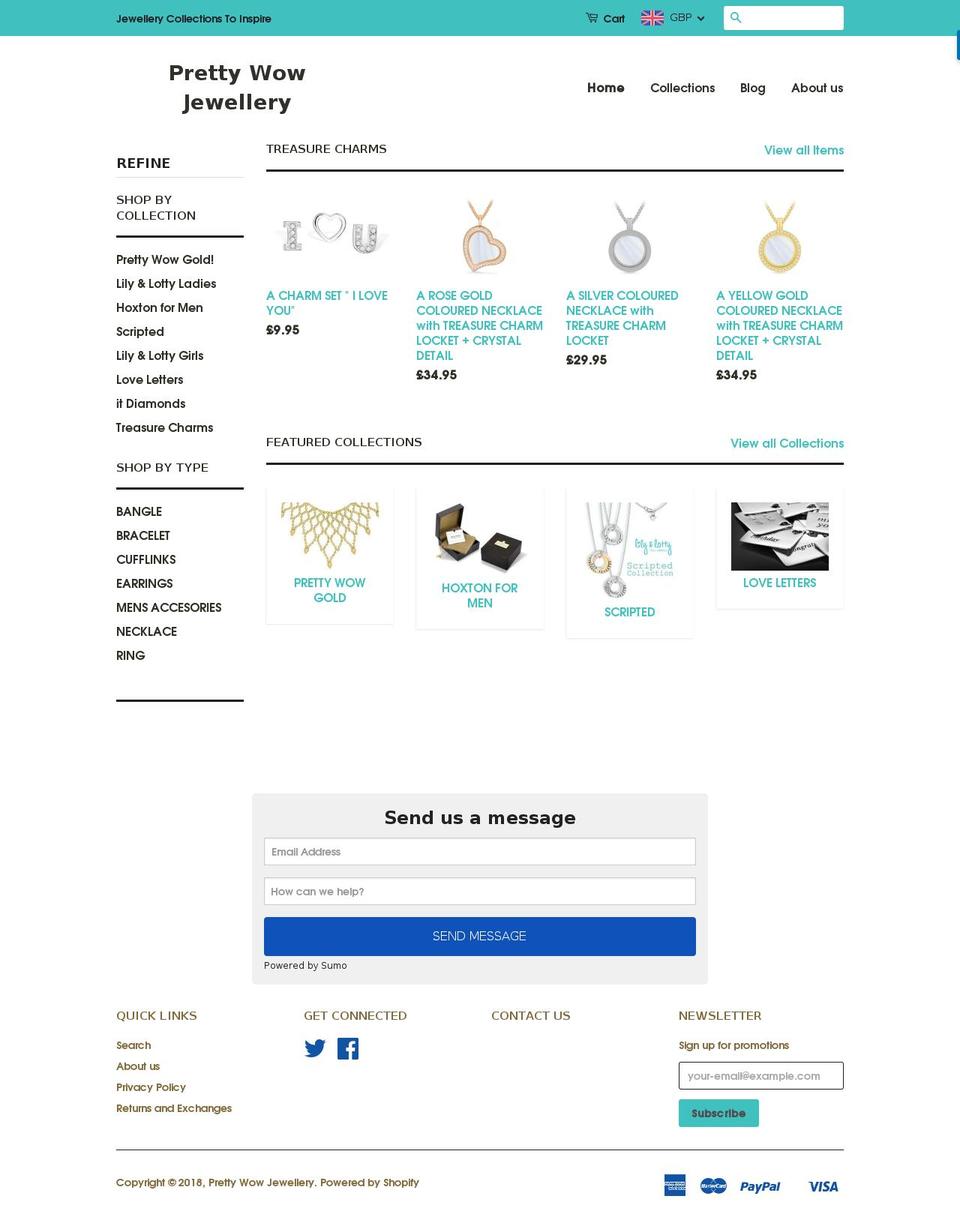 prettywow.co.uk shopify website screenshot