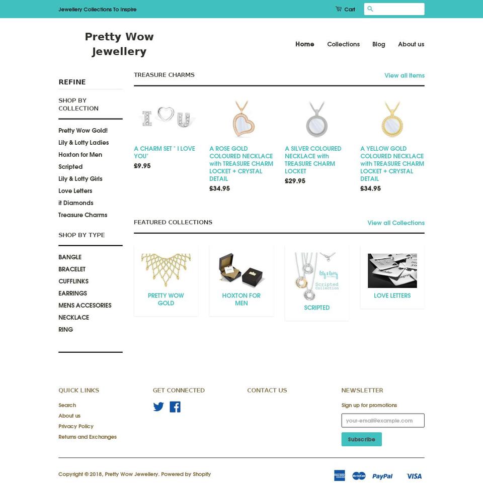 prettywowjewelry.com — Shopify storefront screenshot
