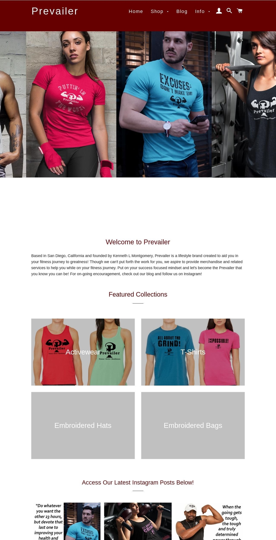 prevailermindset.com — Shopify storefront screenshot