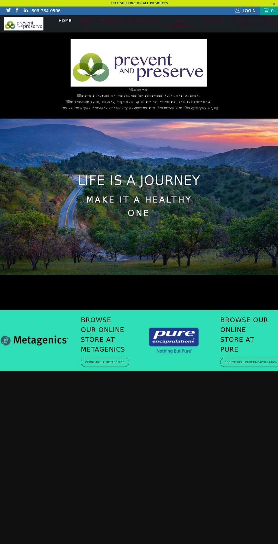 preventandpreserve.com — Shopify storefront screenshot