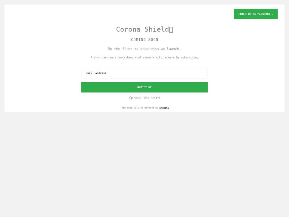 preventcoronanow.com shopify website screenshot