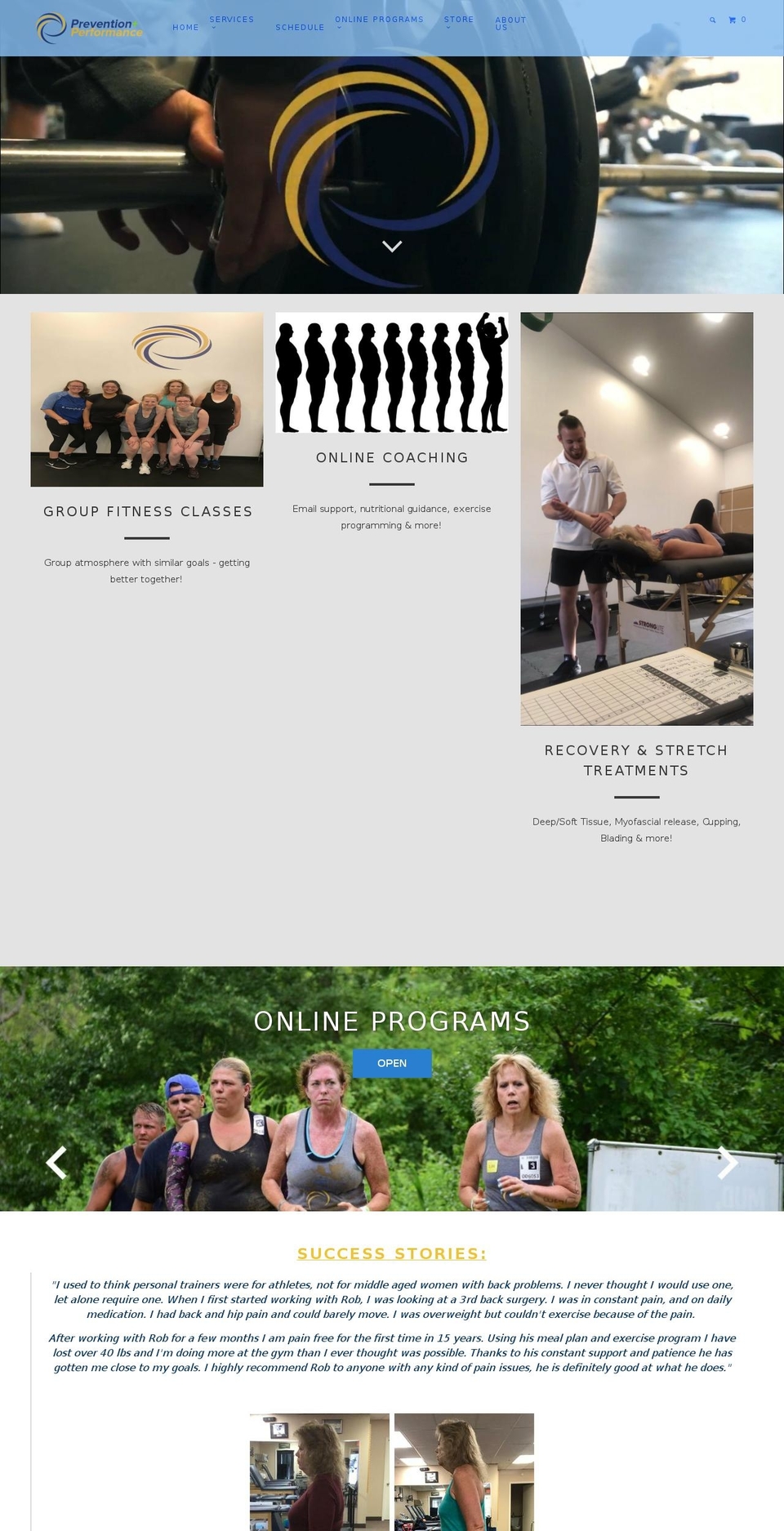 preventionnperformance.com — Shopify storefront screenshot