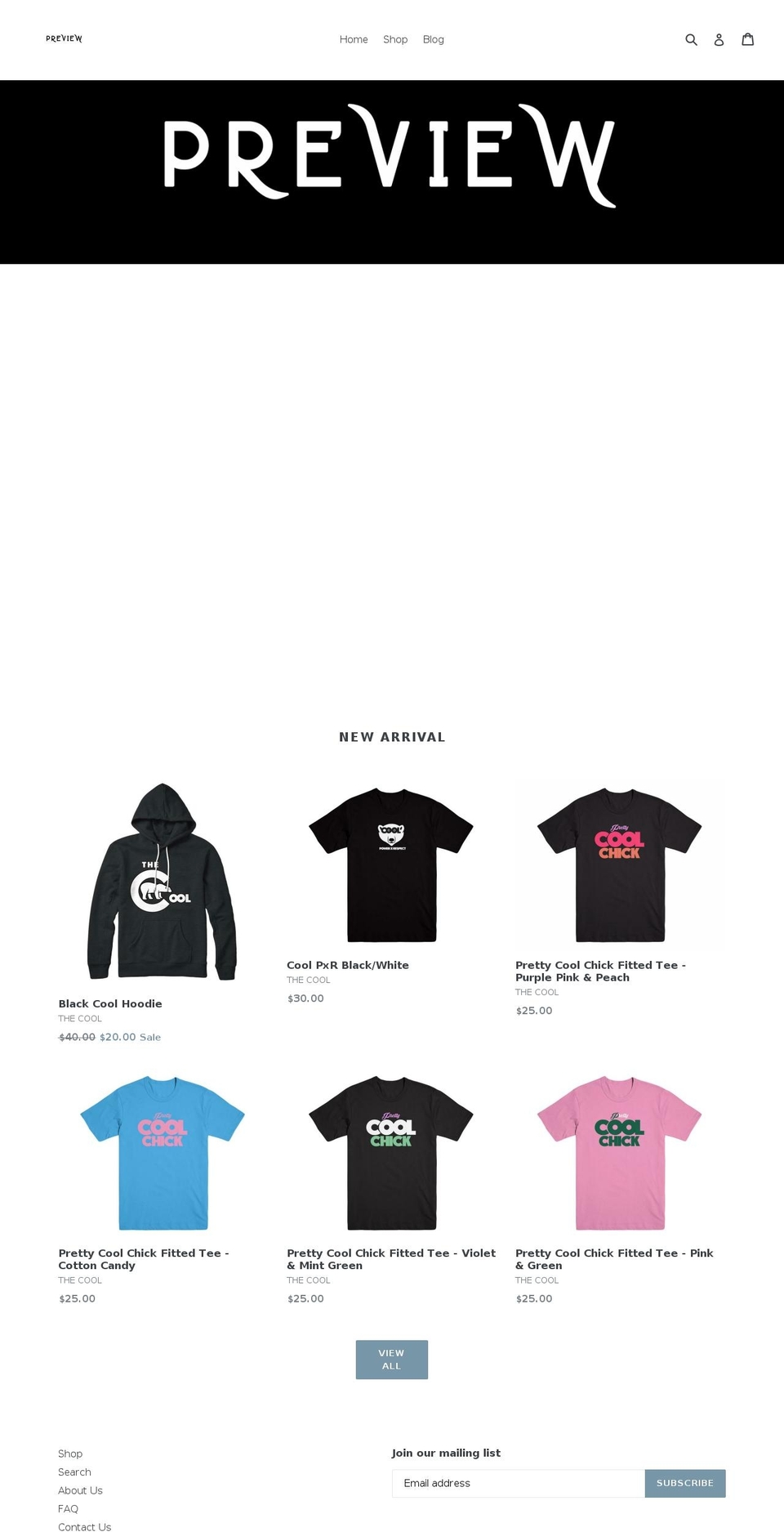 previewstore.com shopify website screenshot