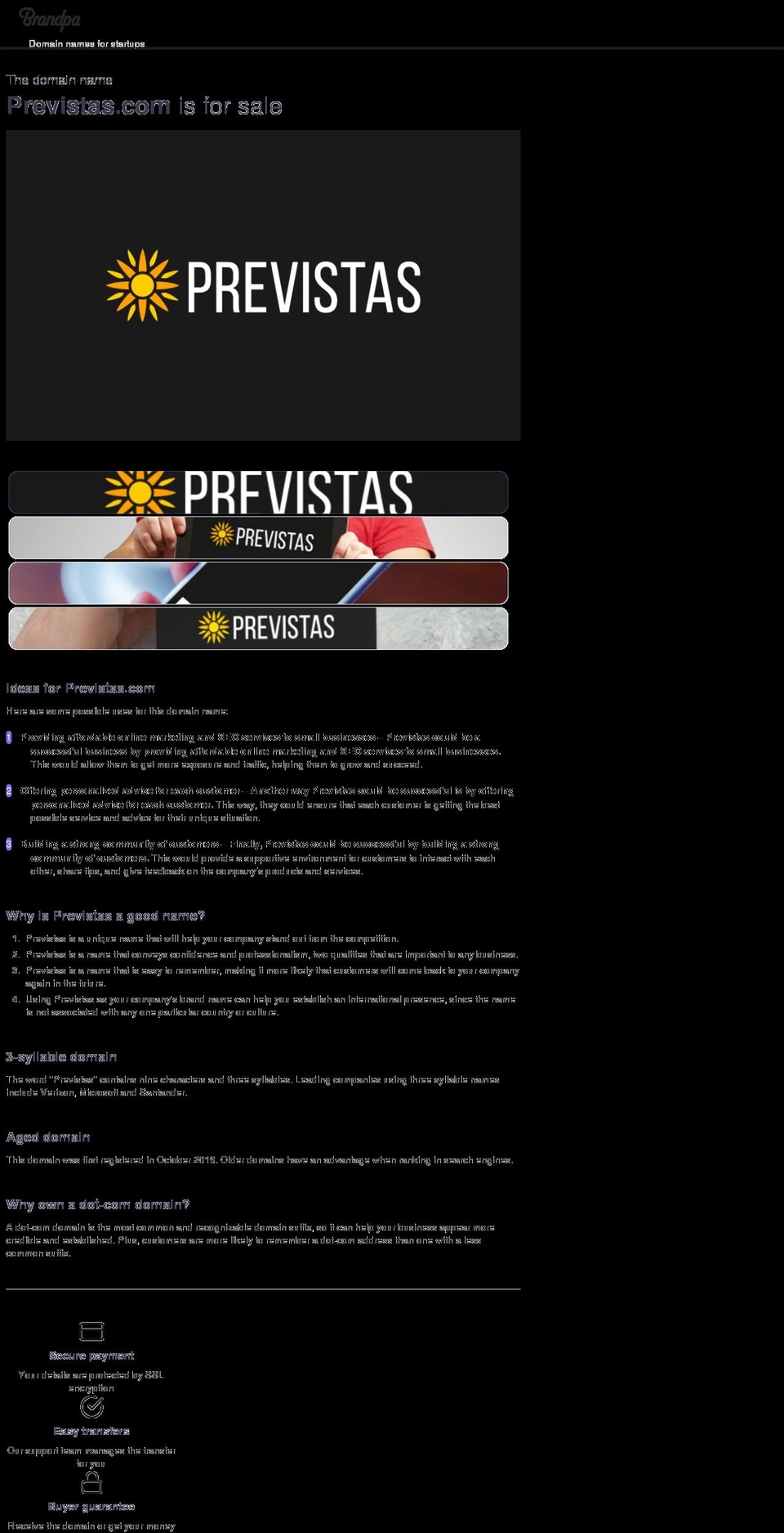 previstas.com — Shopify storefront screenshot