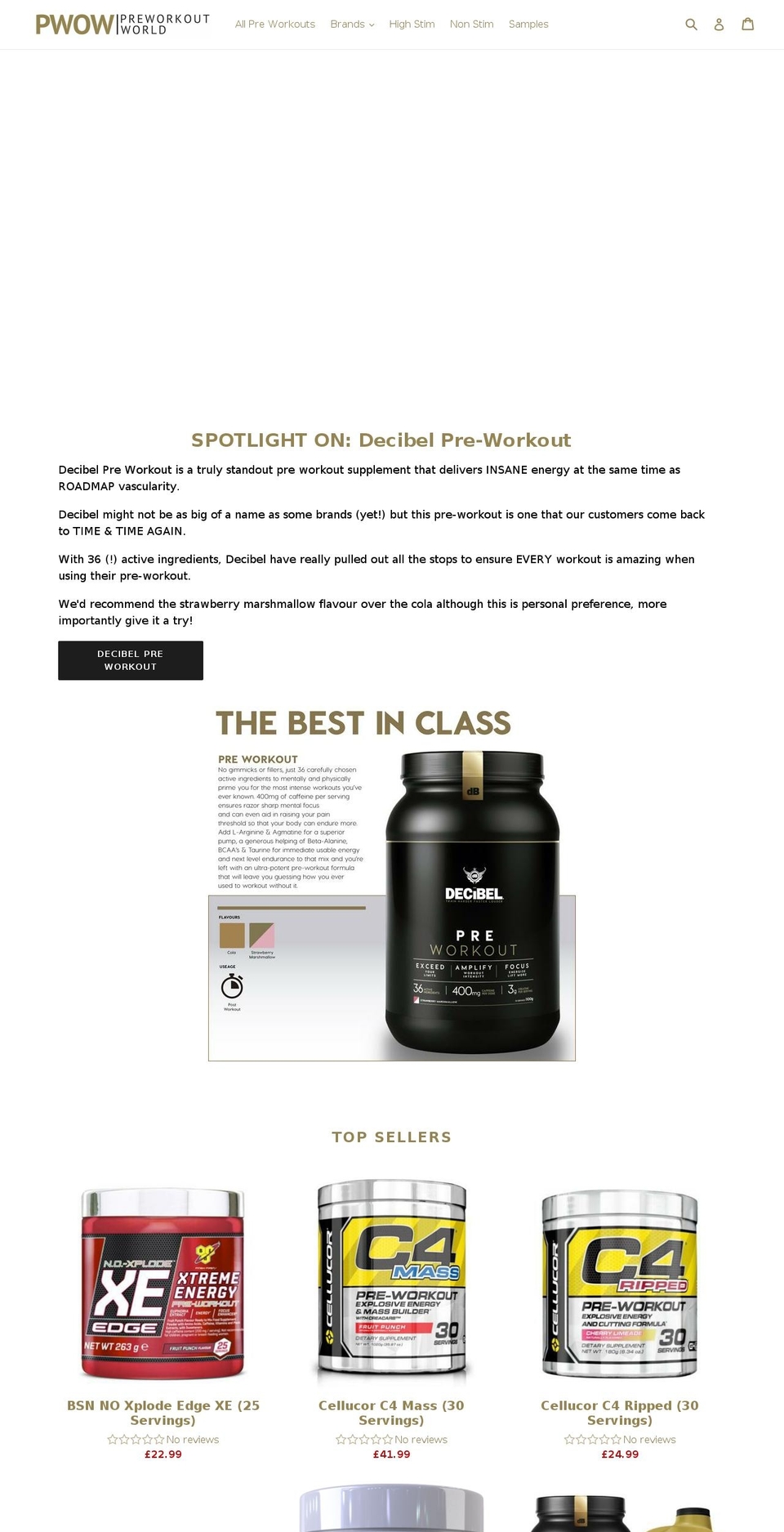 preworkoutworld.com shopify website screenshot