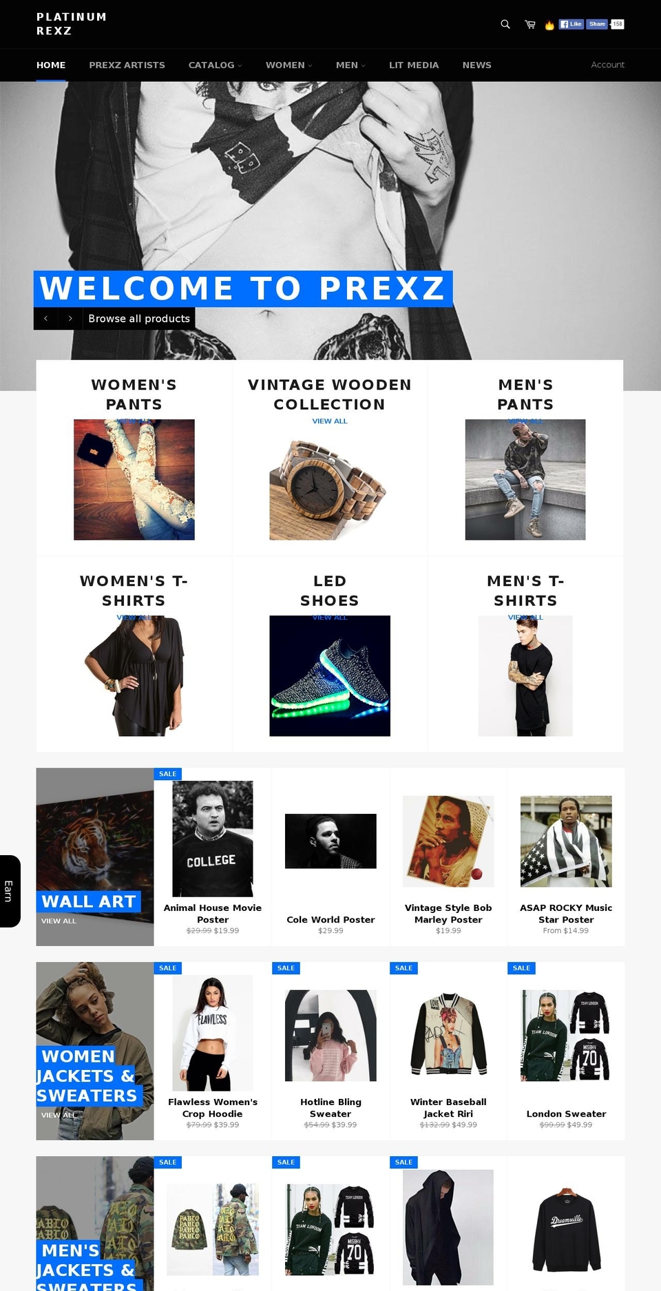 prexz.com shopify website screenshot