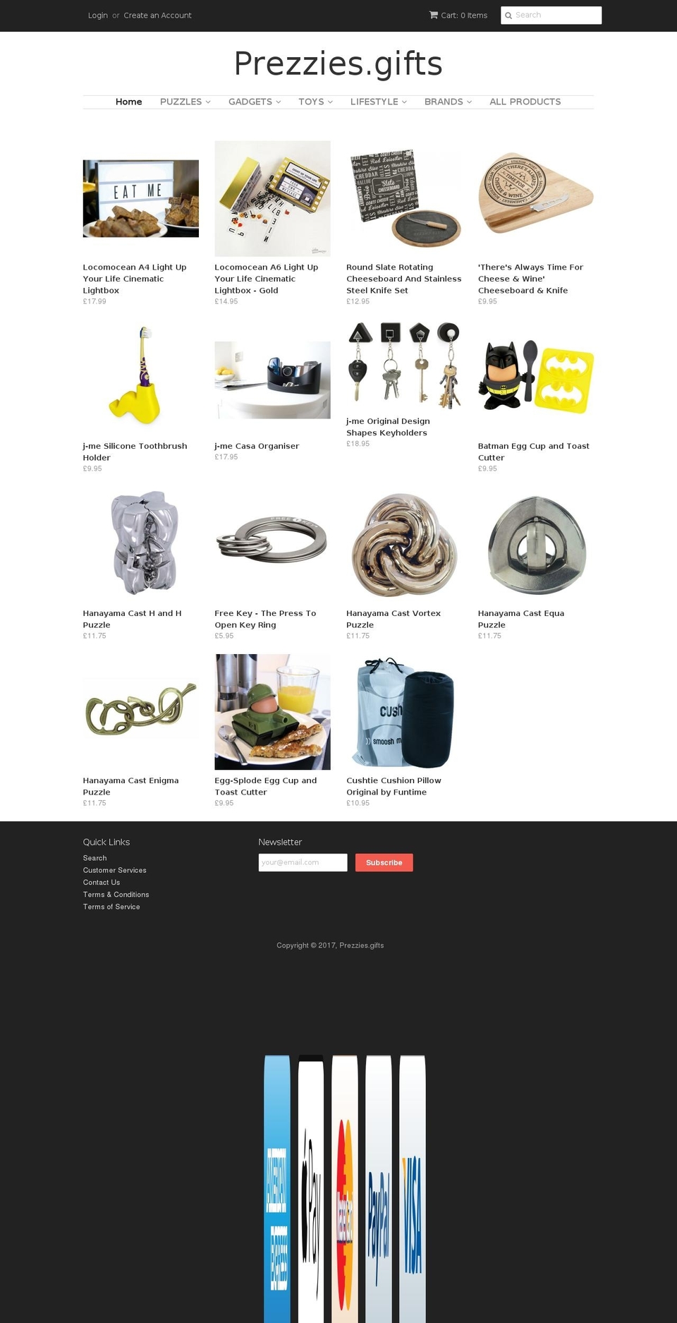 prezzies.gifts shopify website screenshot