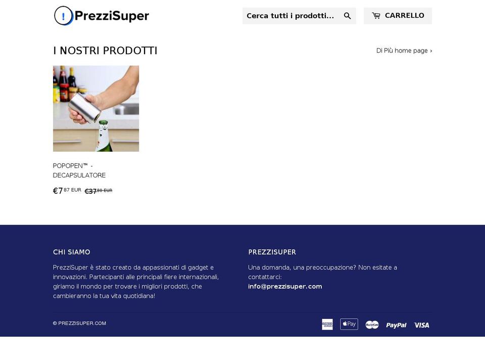 prezzisuper.com — Shopify storefront screenshot
