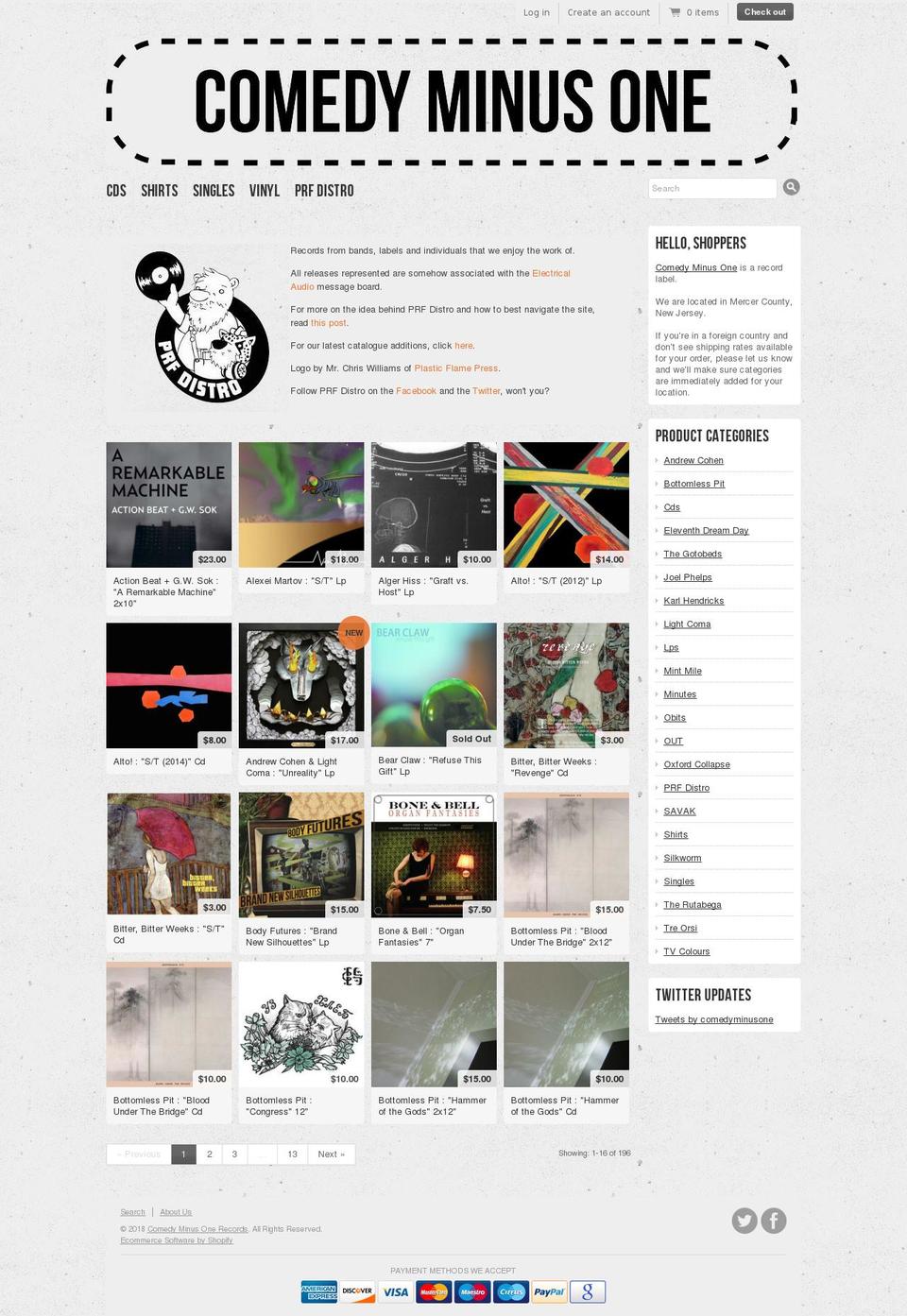 prfdistro.com — Shopify storefront screenshot