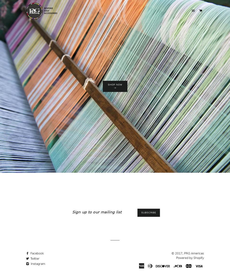 prgamericas.com shopify website screenshot