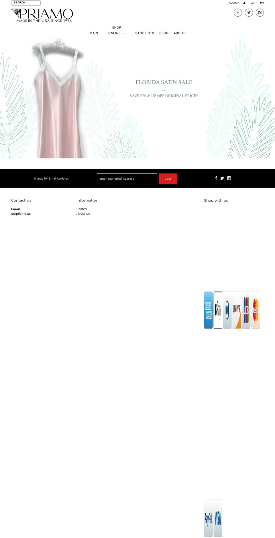 priamo.us shopify website screenshot