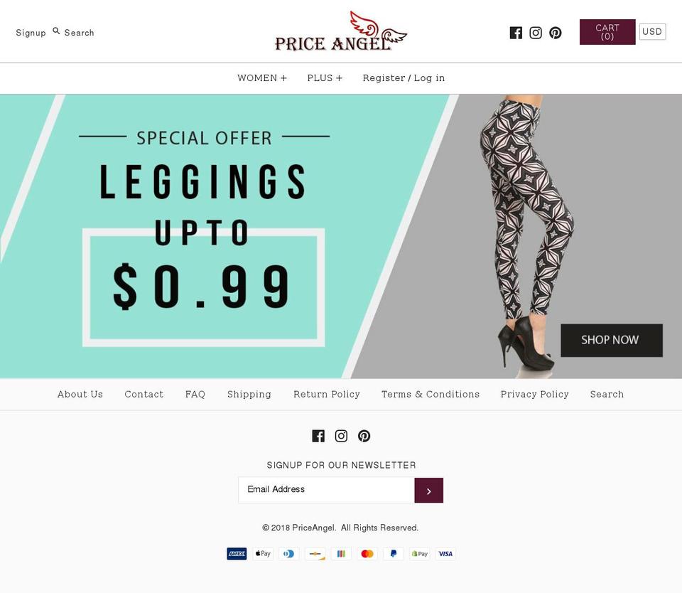 priceangelshop.com — Shopify storefront screenshot