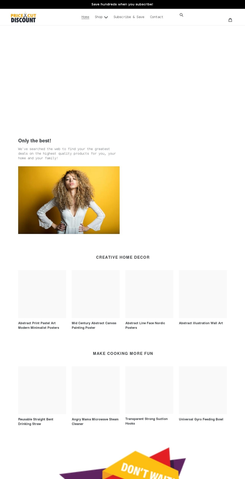 pricecutdiscount.com shopify website screenshot
