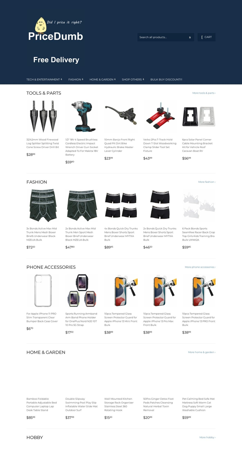 pricedumb.com — Shopify storefront screenshot