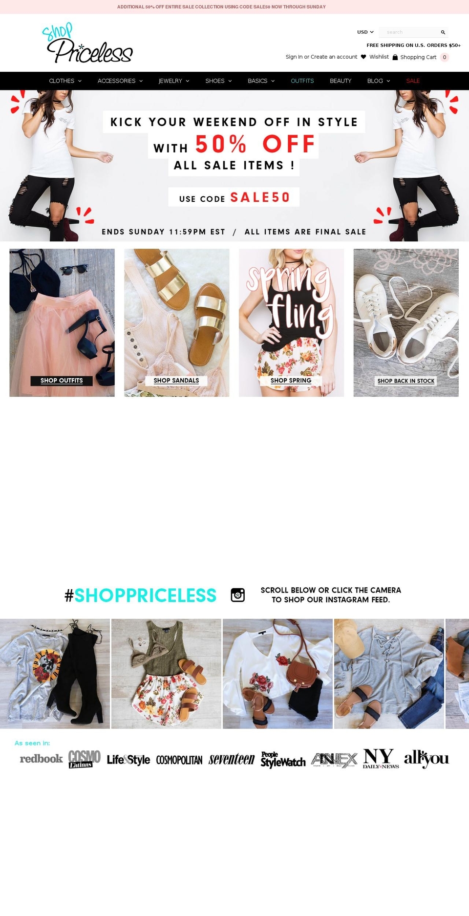 priceless-clothing.myshopify.com shopify website screenshot