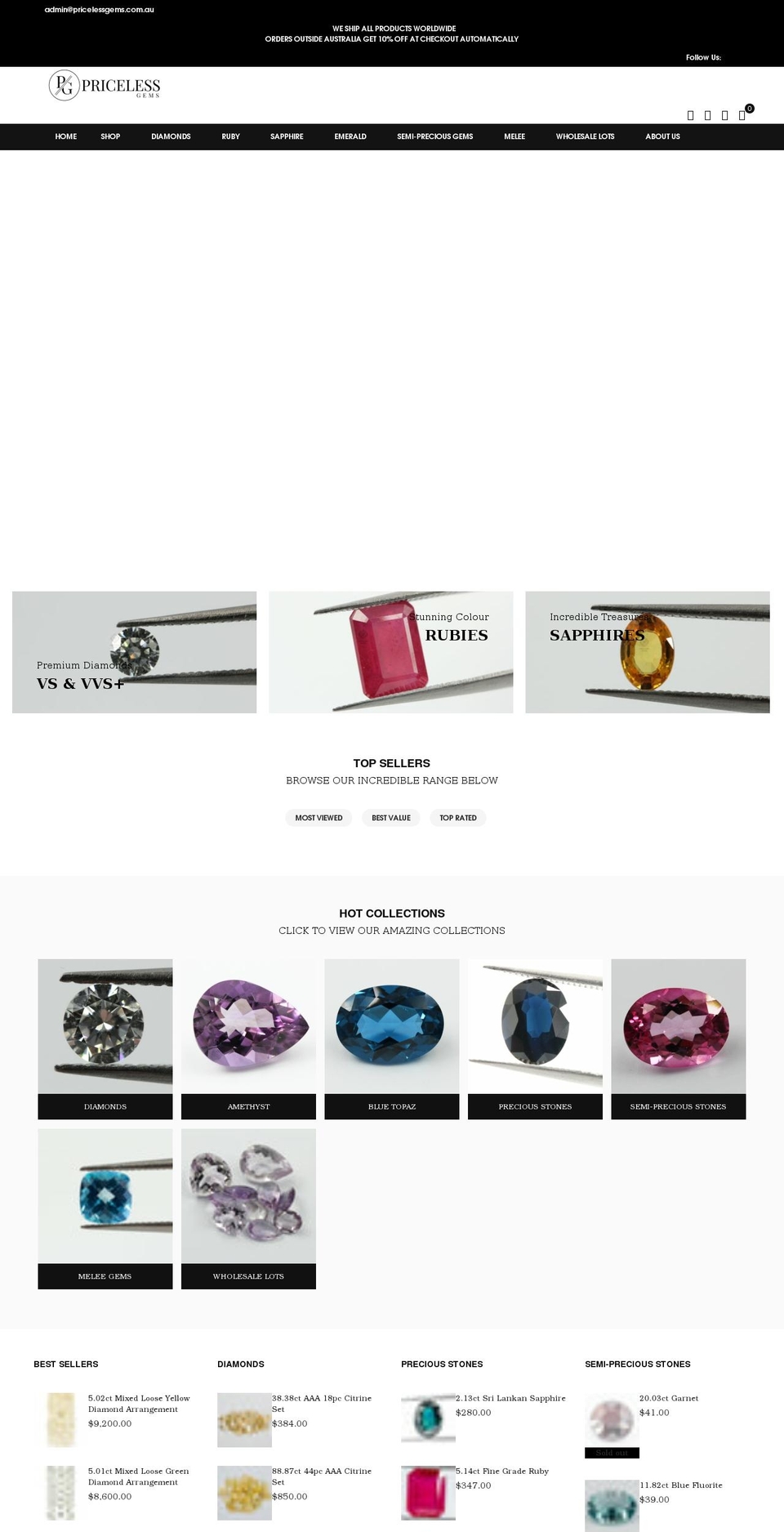 pricelessgems.com shopify website screenshot