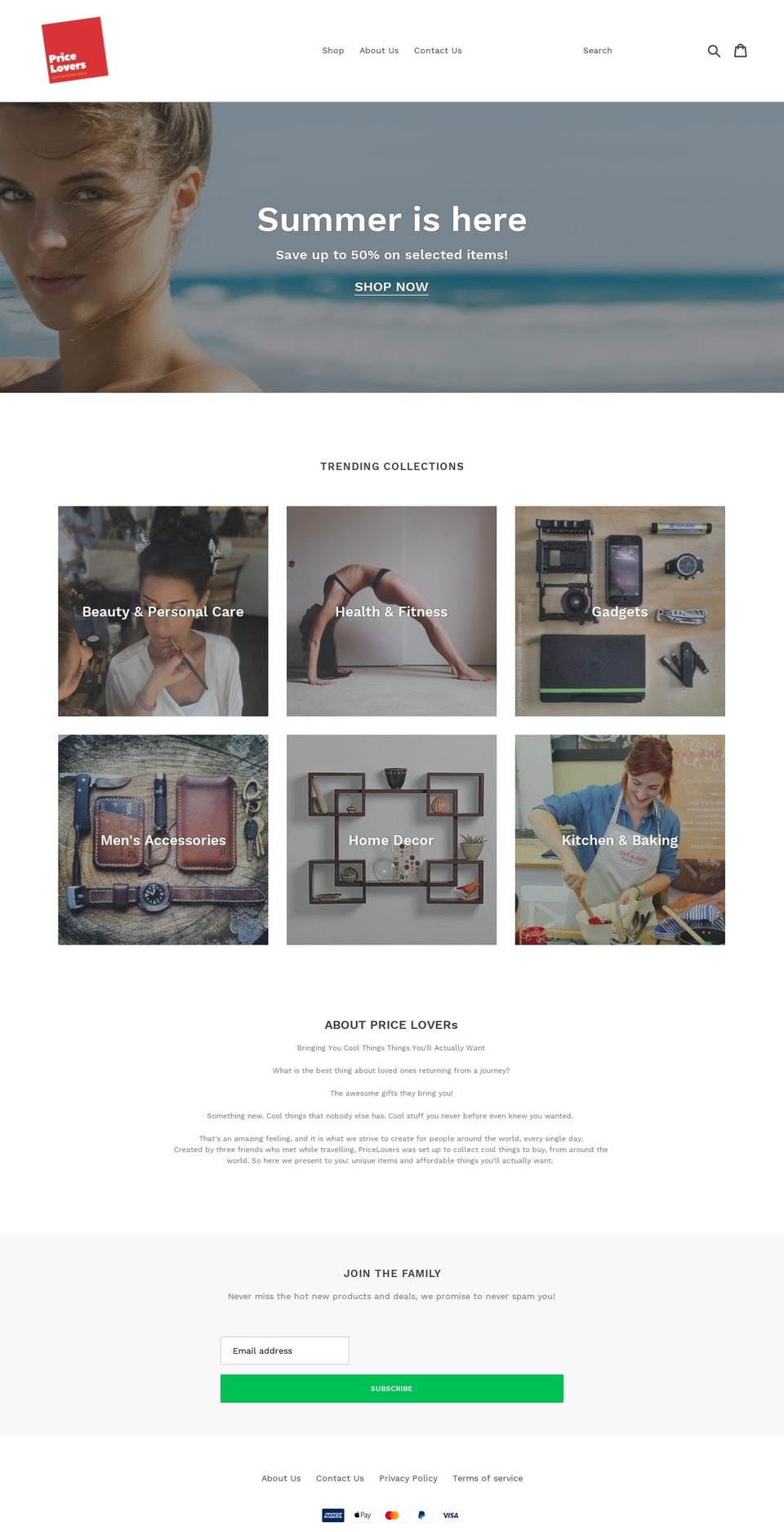 pricelovers.com — Shopify storefront screenshot