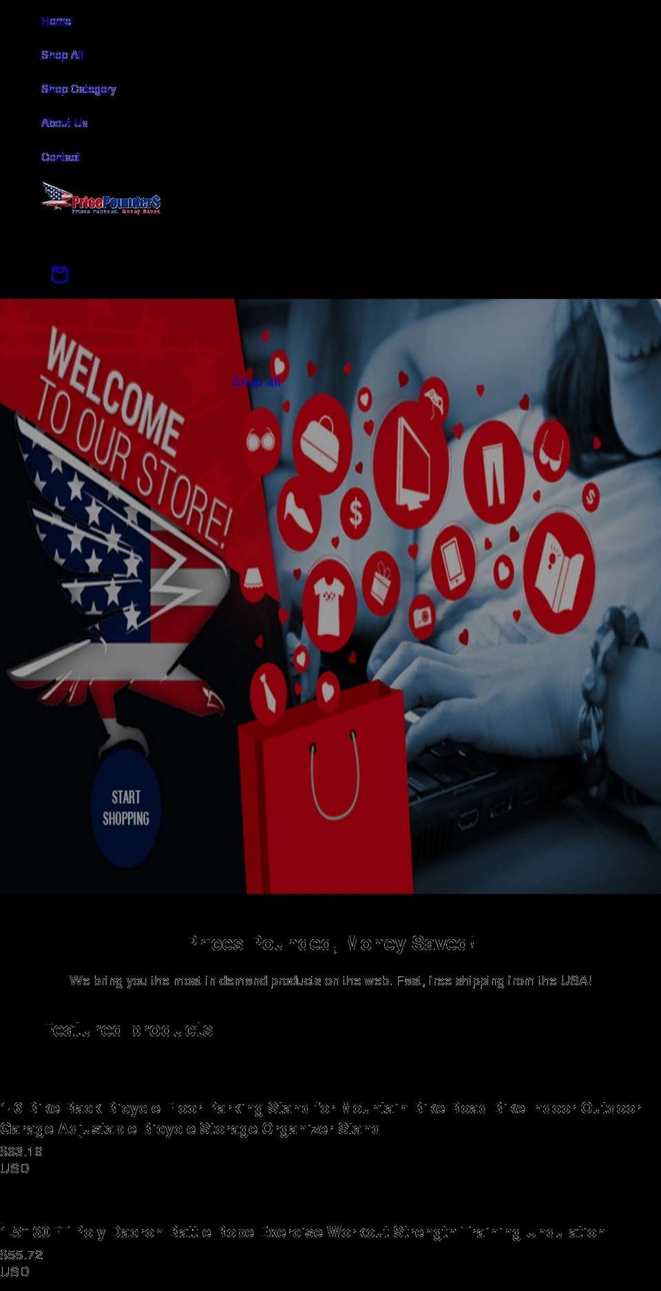 pricepounders.com shopify website screenshot