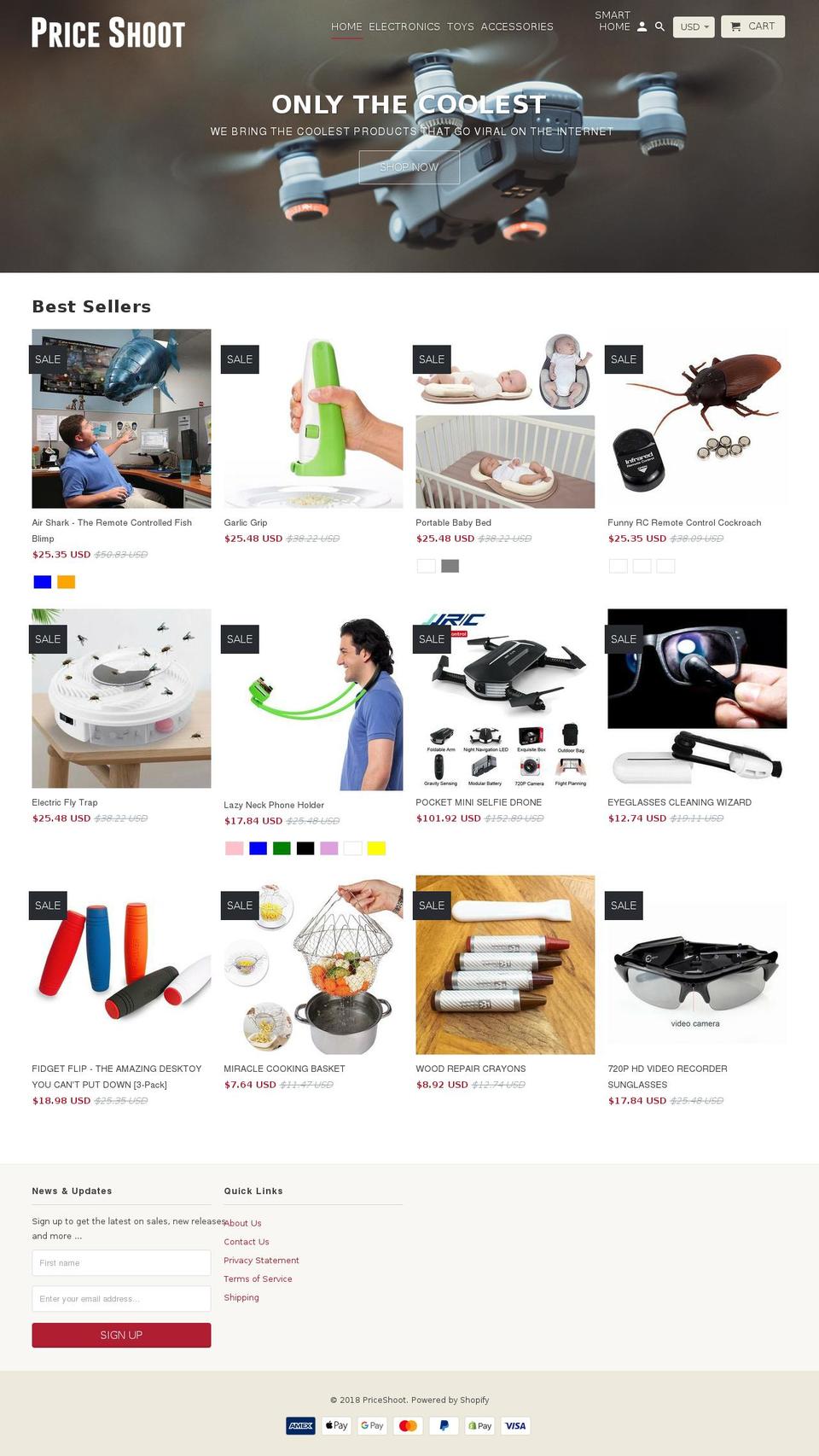 priceshoot.com shopify website screenshot