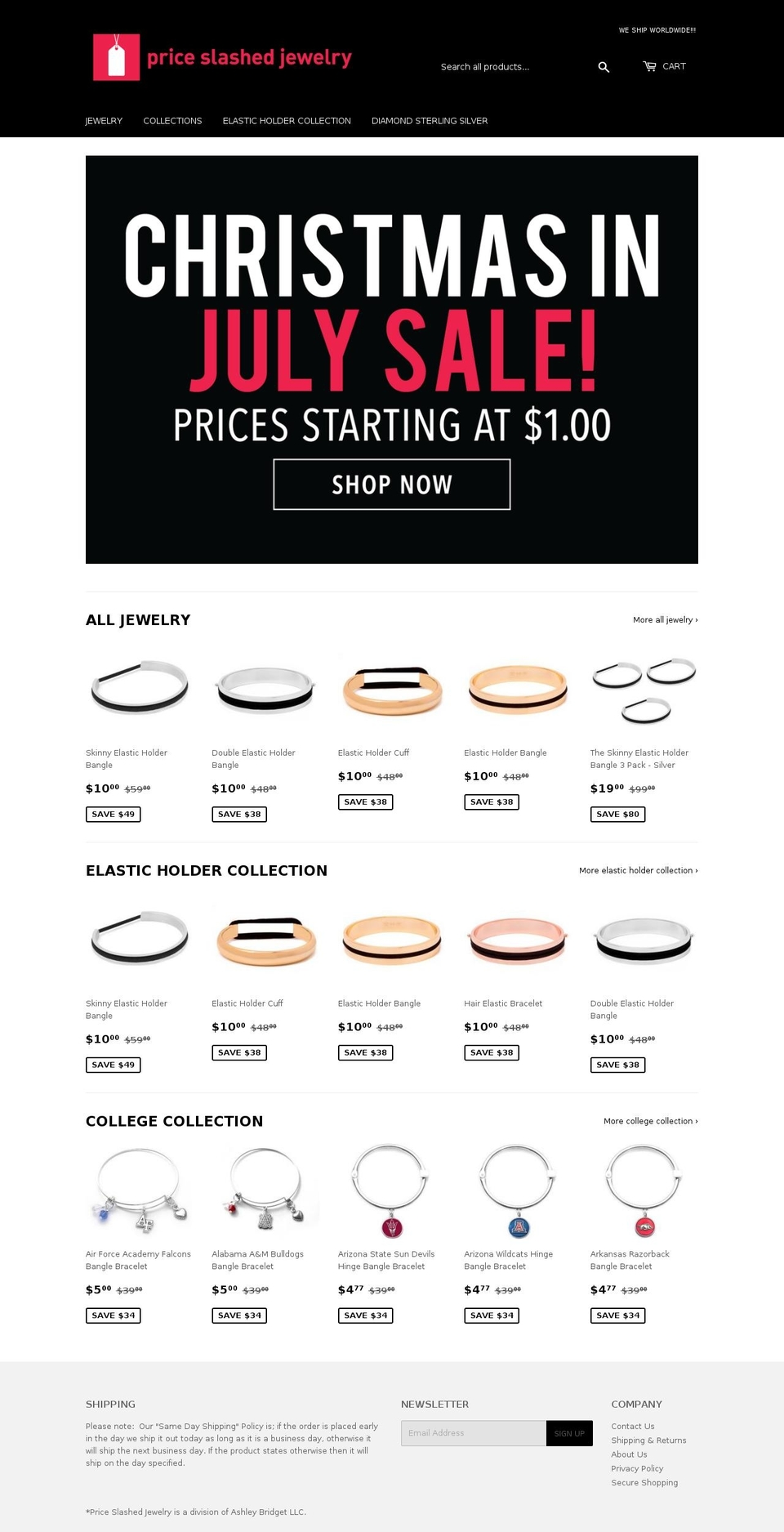 priceslashedjewelry.com — Shopify storefront screenshot