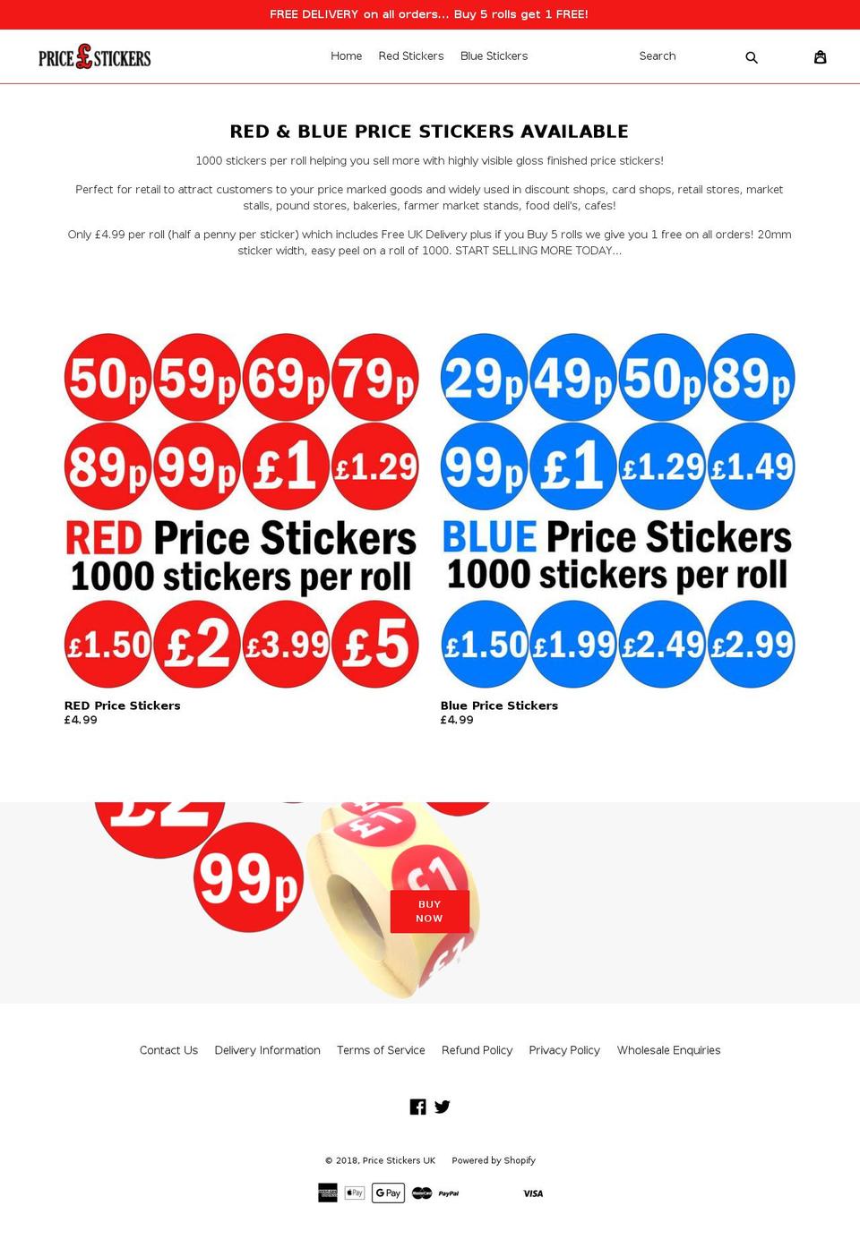 pricestickersuk.com — Shopify storefront screenshot