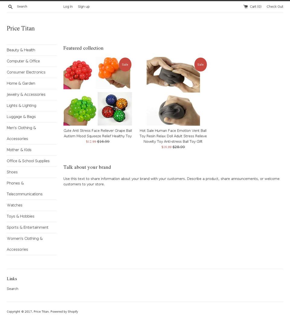 pricetitan.com shopify website screenshot