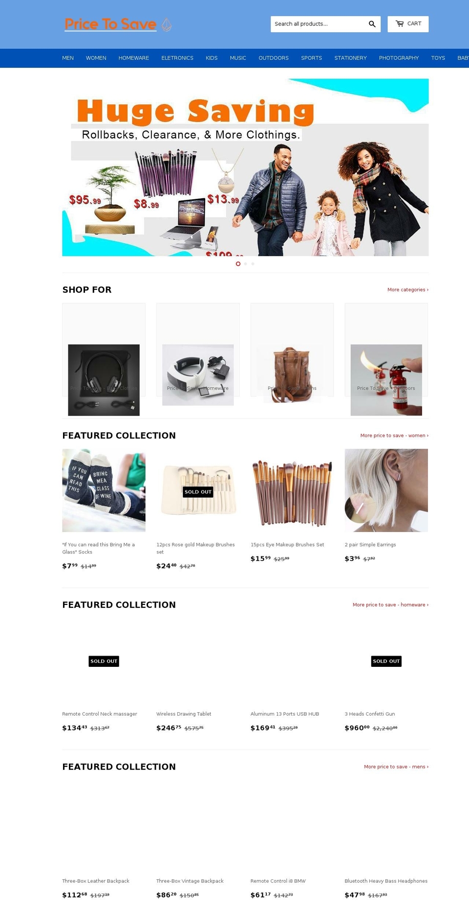pricetosave.com — Shopify storefront screenshot