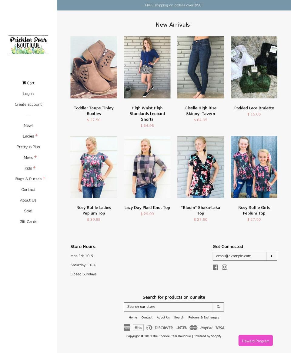 pricklypearboutique.com — Shopify storefront screenshot