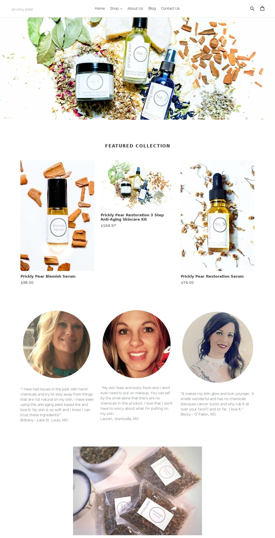 pricklypearco.com — Shopify storefront screenshot