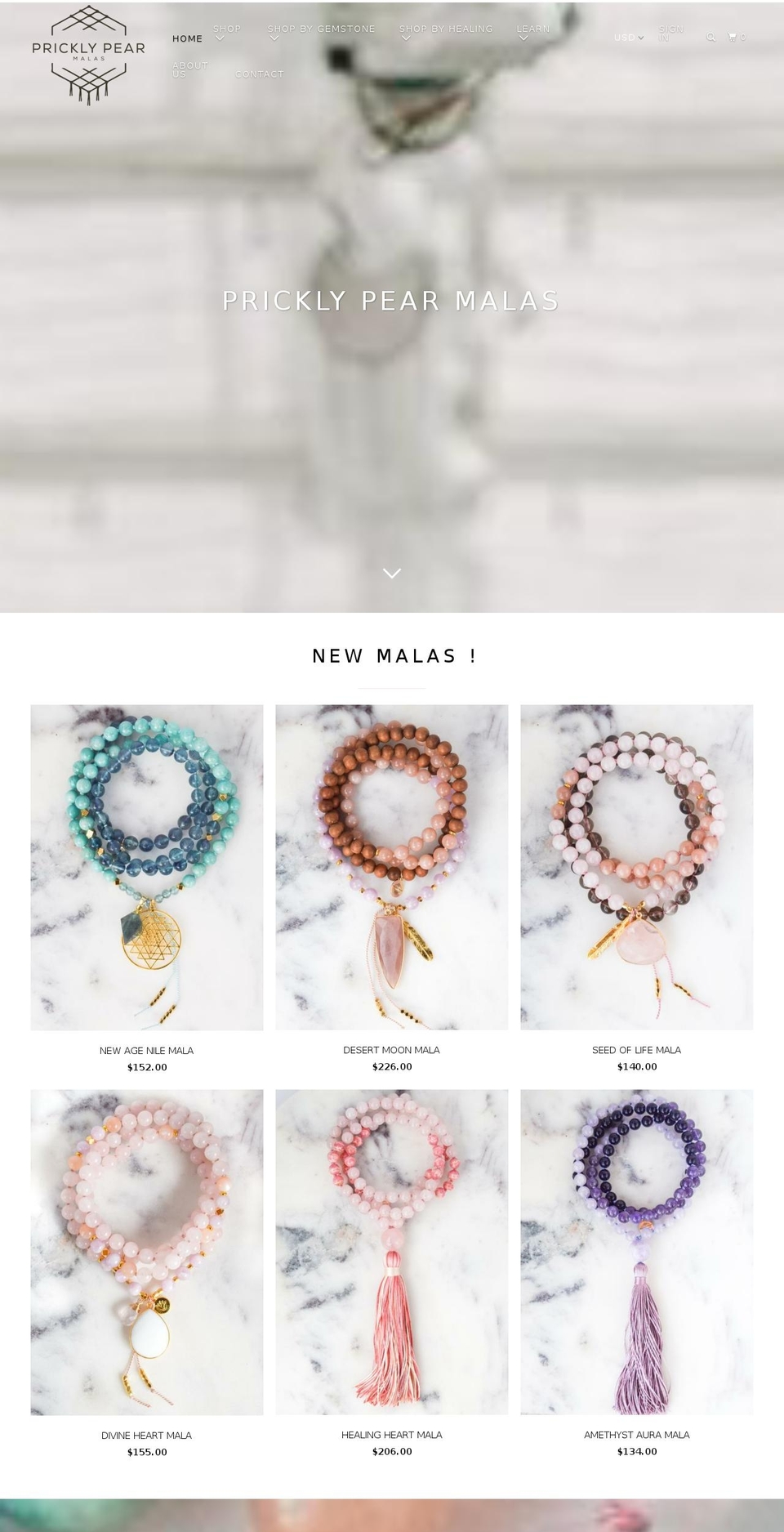 pricklypearmalas.com shopify website screenshot